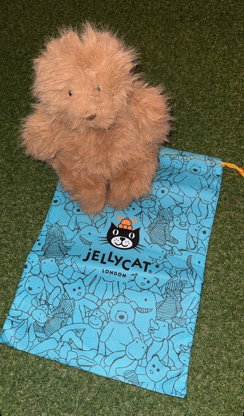 Jellycat London Knuffel Bruin 24 cm met Opbergtasje, Jellycat, Overige typen, Ophalen of Verzenden, Zo goed als nieuw