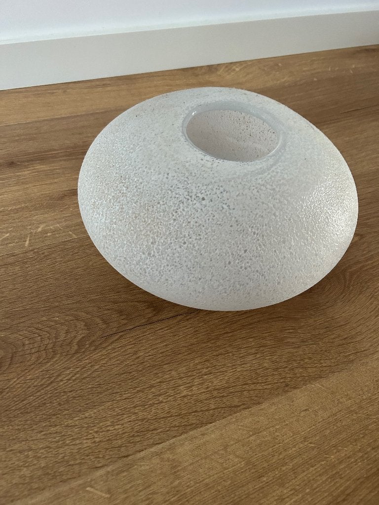 Leonardo vaas (laag, rond), Ophalen, 15 cm, Grijs, Glas