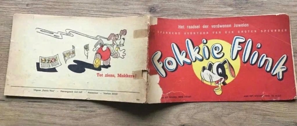 Fokkie Flink:het raadsel der verdwenen juwelen uit 1945, Boeken, Eén stripboek, Ophalen of Verzenden, Gelezen