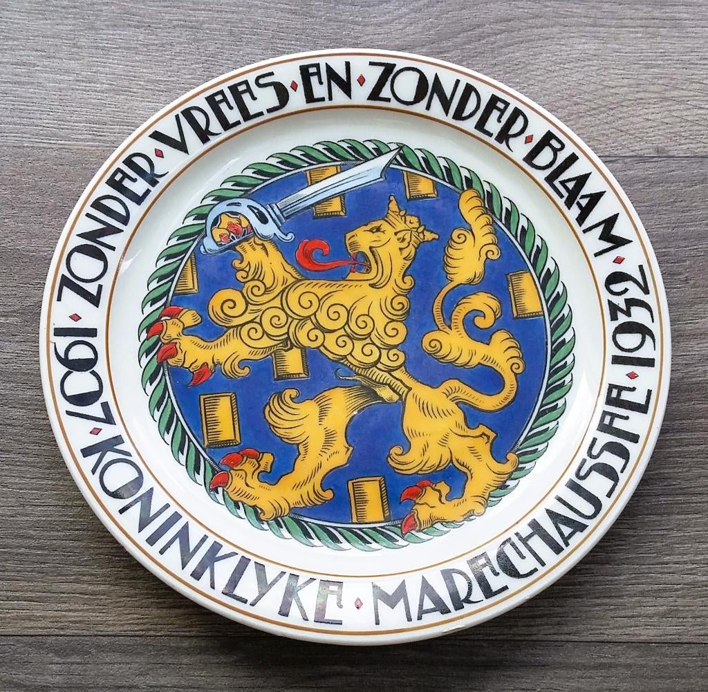 1932 Jubileum Gelegenheids Bord Koninklijke Marechaussee, Antiek en Kunst, Antiek | Wandborden en Tegels, Ophalen of Verzenden