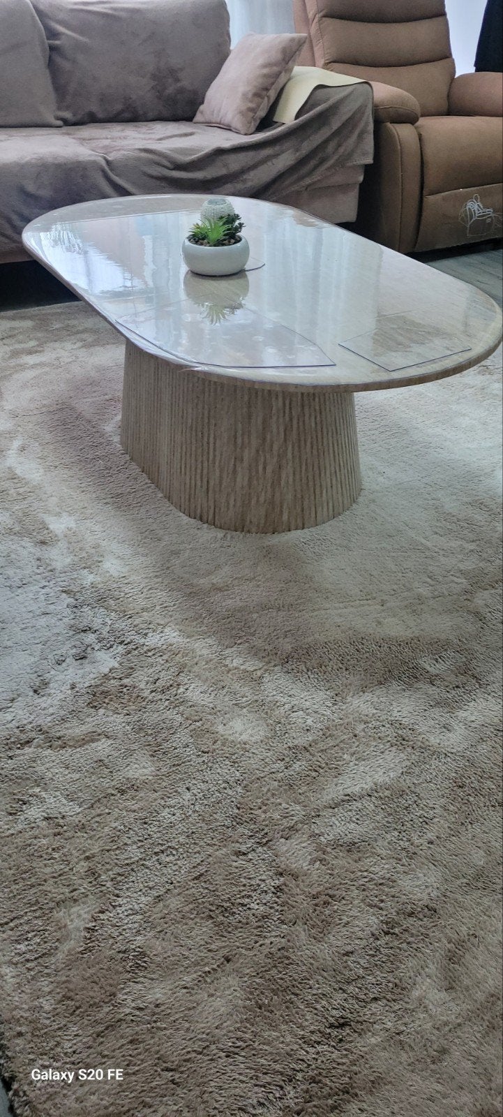 Bijzettafel met marmerlook blad, Modern, Elegant, Ophalen of Verzenden, Zo goed als nieuw, 75 cm of meer