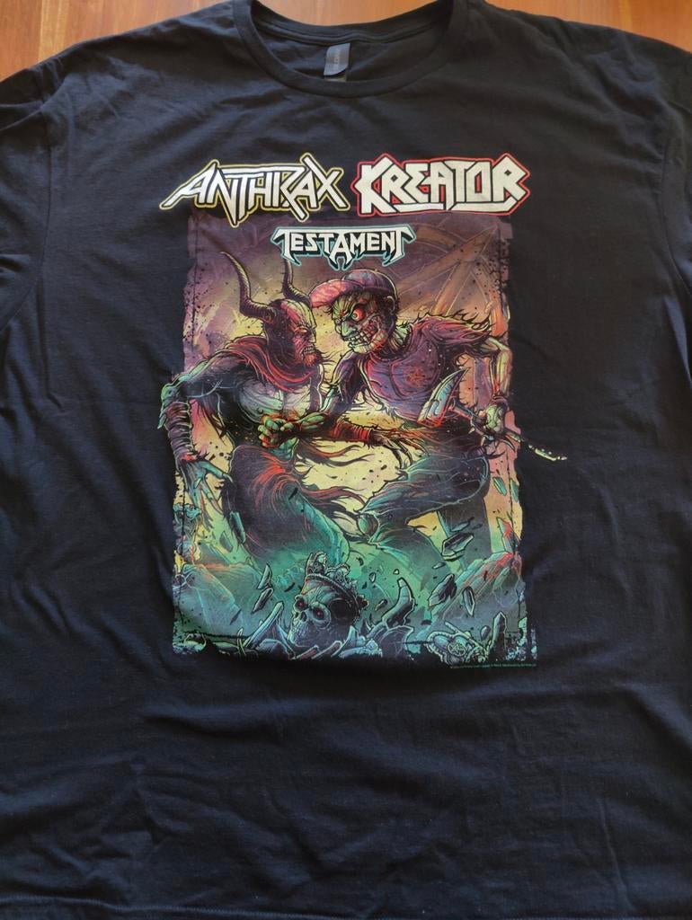 Anthrax Kreator Testament Europe 2024 Tour T-shirt, Zwart, Nieuw, Overige maten, Ophalen of Verzenden
