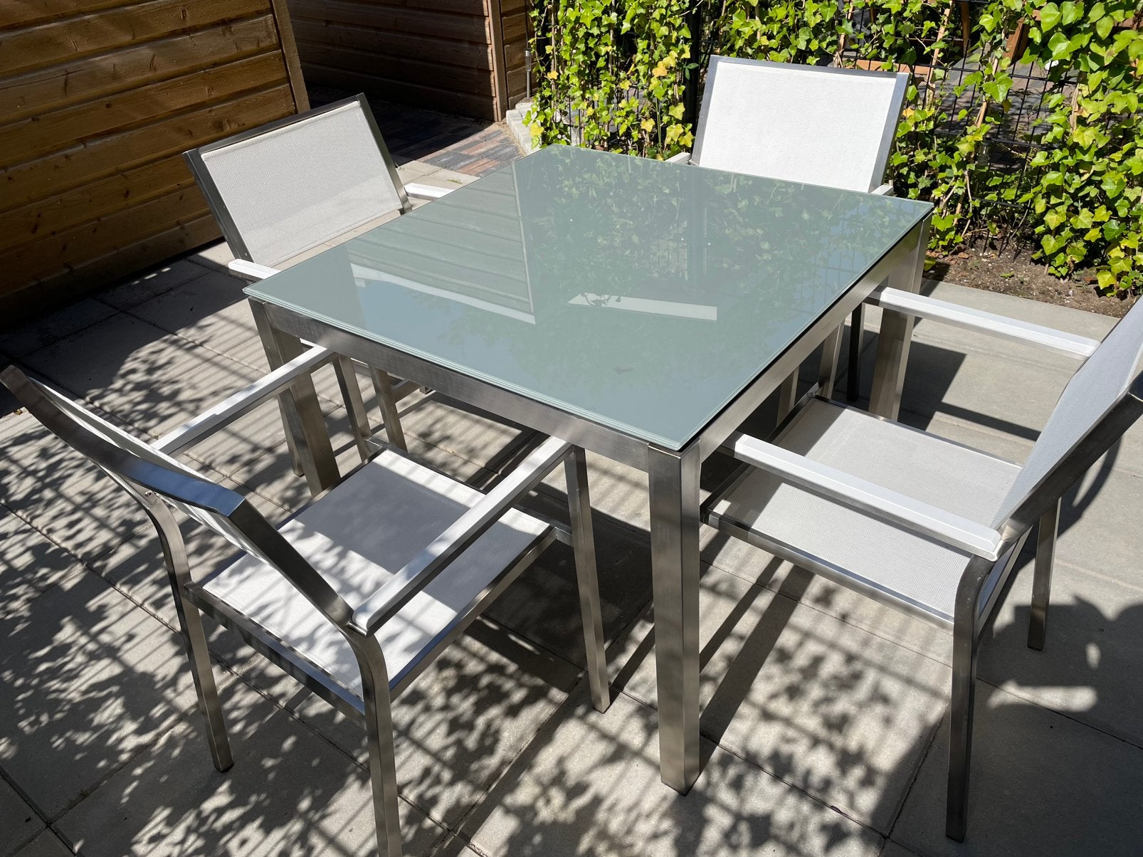 Bernstein luxe tuinset / diningset 4 personen, Ophalen, 4 zitplaatsen, Eettafel, Aluminium