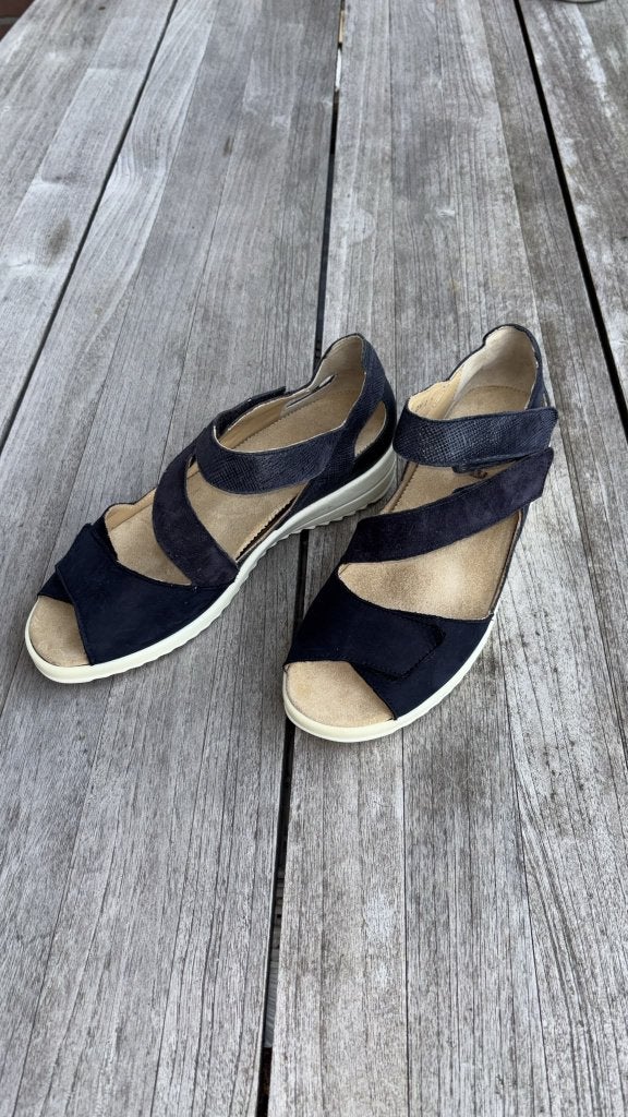 Durea Schoenen, Durea, Blauw, Zo goed als nieuw, Sandalen of Muiltjes