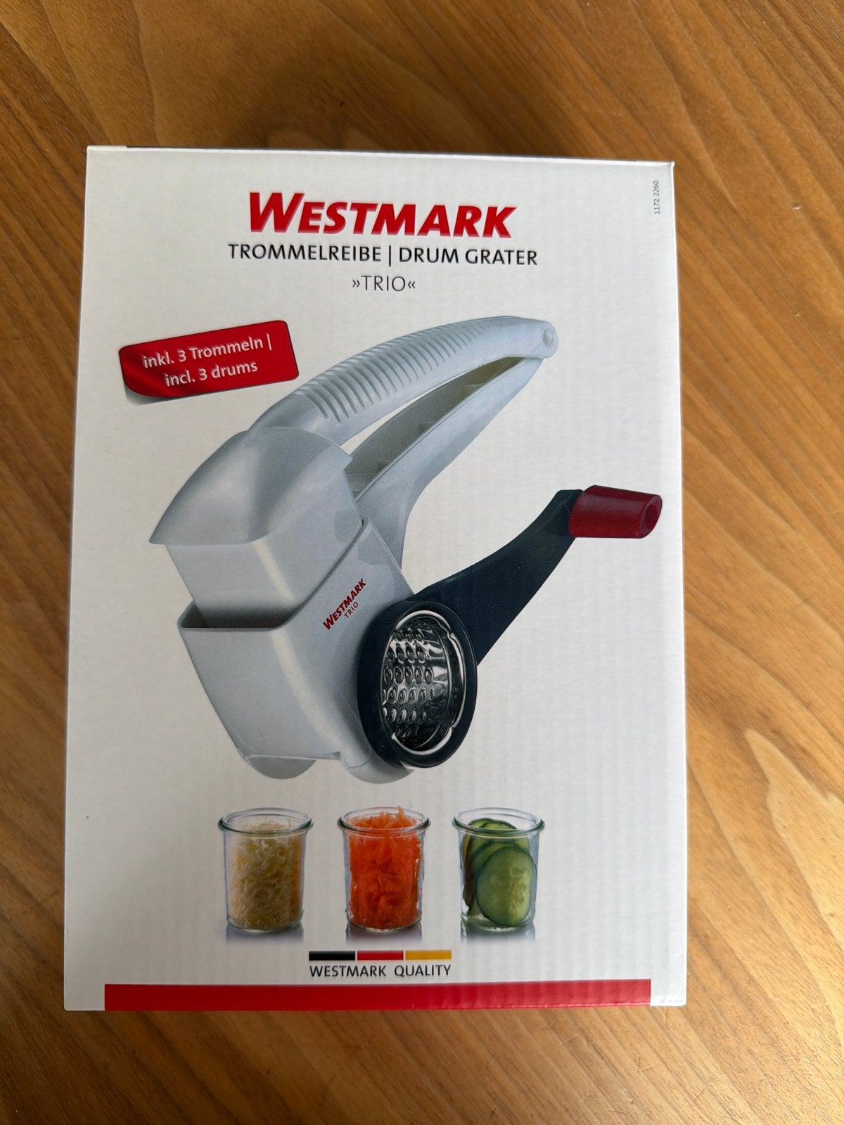 Westmark Trommelreibe Trio - Drum Grater met 3 trommels, Ophalen, Overige typen, Kunststof, Nieuw
