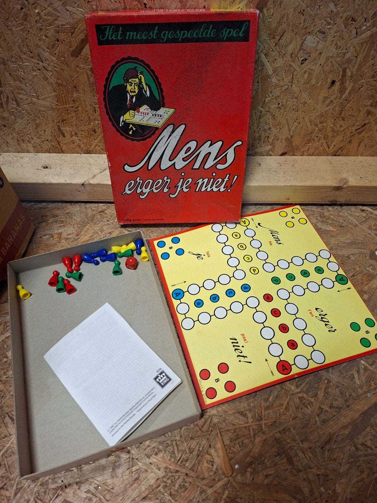 Vintage spel Mens Erger Je Niet 1987, Gebruikt, Ophalen of Verzenden, Nvt, Nvt