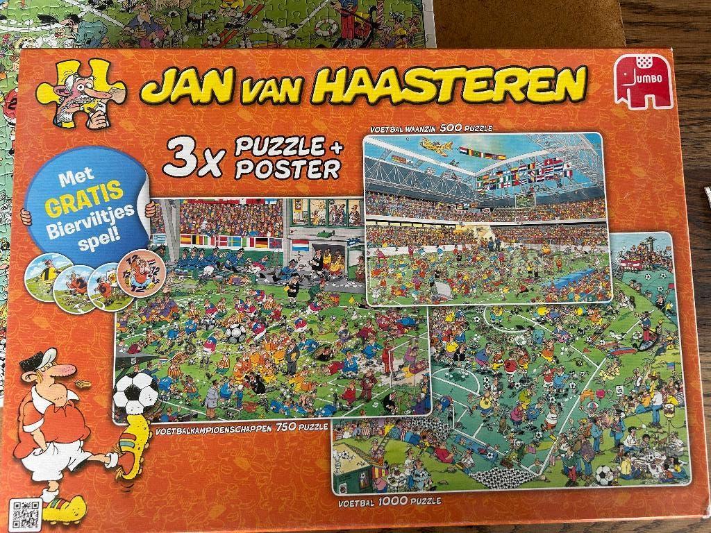 Van Haasteren voetbal 3 puzzels, Ophalen, 500 t/m 1500 stukjes, Gebruikt, Legpuzzel