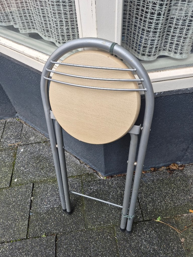 Handige inklapbare barkruk Zgan, Ophalen, Met voetsteun, 60 tot 90 cm, Zo goed als nieuw