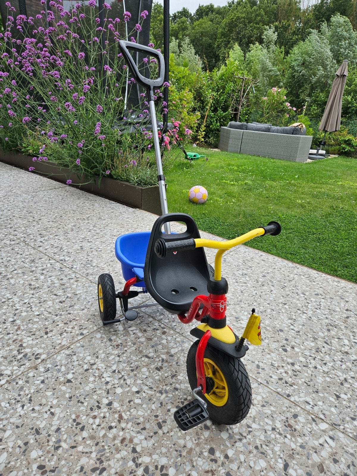 Puky kinder driewieler met duwstang, Fietsen en Brommers, Fietsen | Driewielers, Ophalen, Gebruikt, Velgrem, Puky