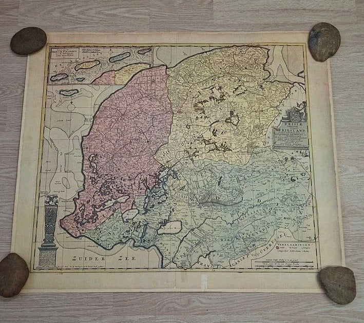 Reproductie Landkaart Friesland 1720 - Petrus Schenk, Ophalen, Voor 1800, Landkaart, Nederland