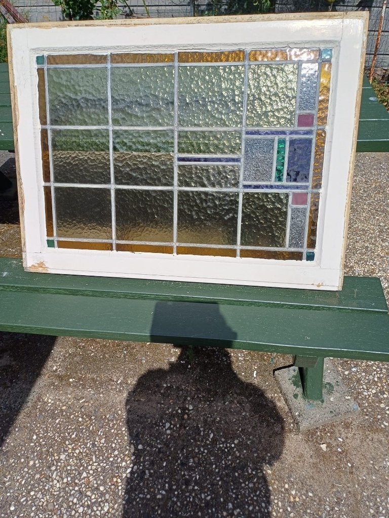 3x glas in lood ramen, Ophalen, Gevelraam of Ruit, Gebruikt, 80 tot 120 cm