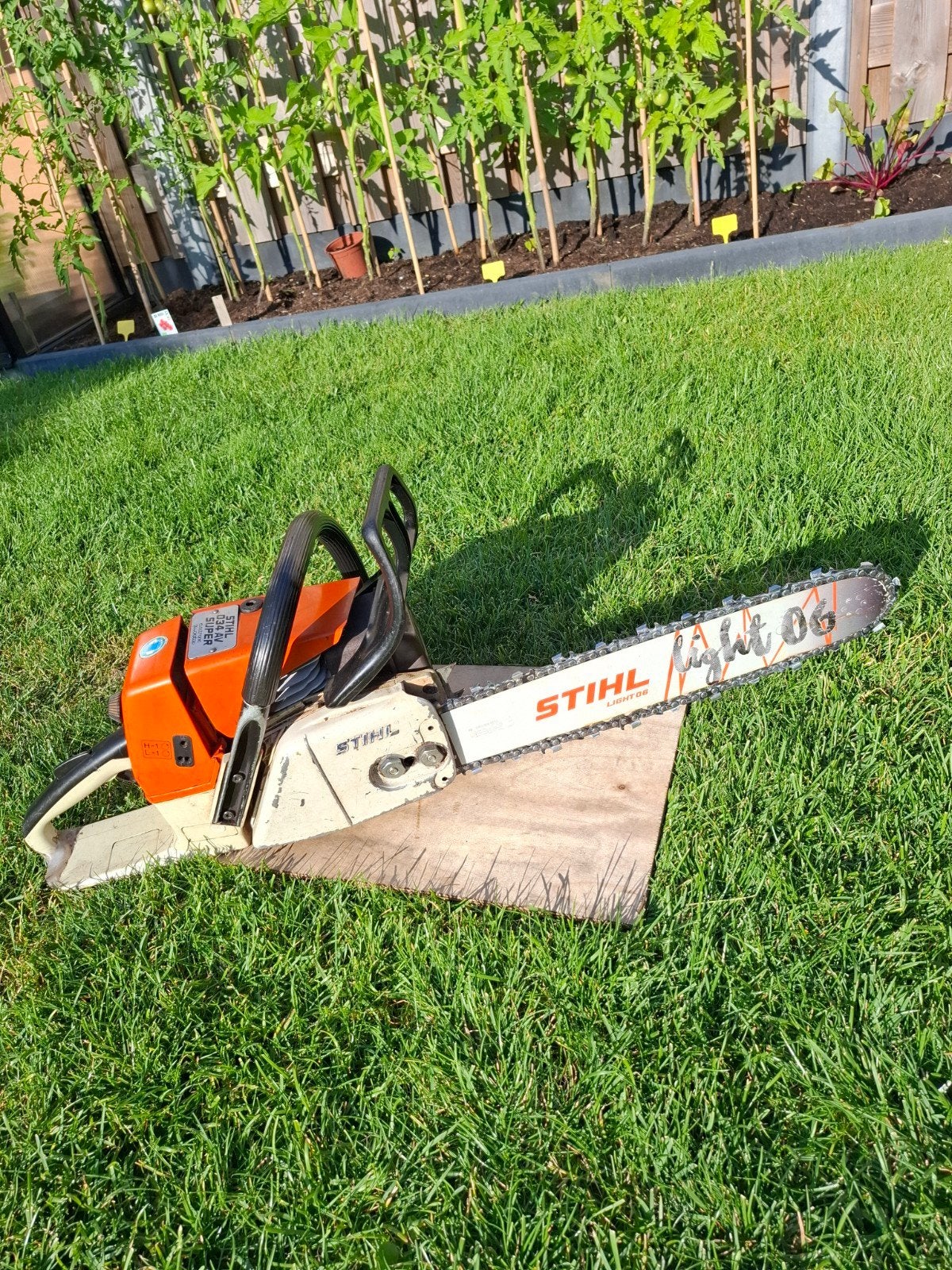 Stihl 034AV kettingzaag, loopt goed, nieuw zaagblad+ketting, Ophalen of Verzenden, Benzine