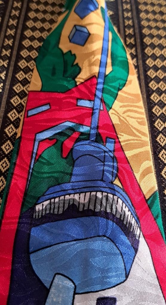 Euromast Rotterdam stropdas Gemeente Rotterdam geel-groen, Kleding | Heren, Stropdassen, Ophalen of Verzenden, Nieuw, Geel