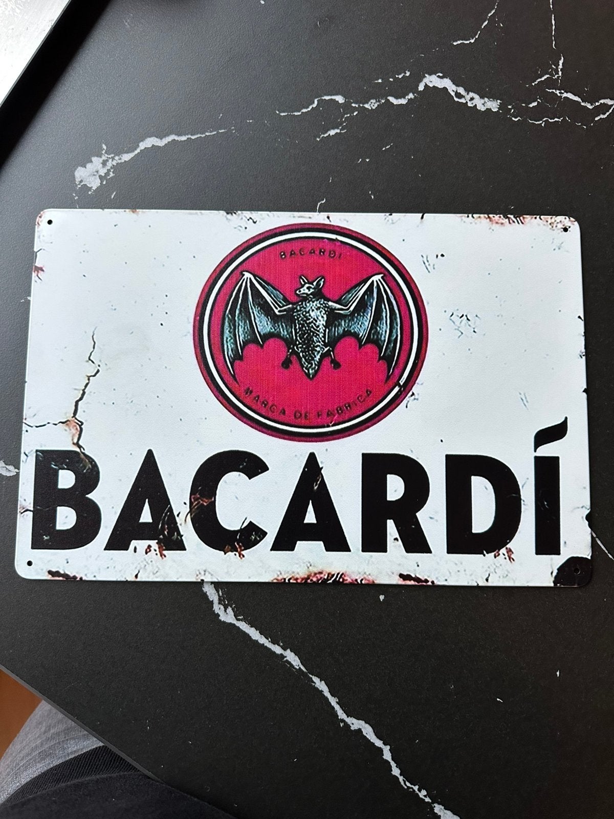 Mooi vintage bord van Bacardi 20x30, Verzamelen, Merken en Reclamevoorwerpen, Reclamebord, Ophalen of Verzenden