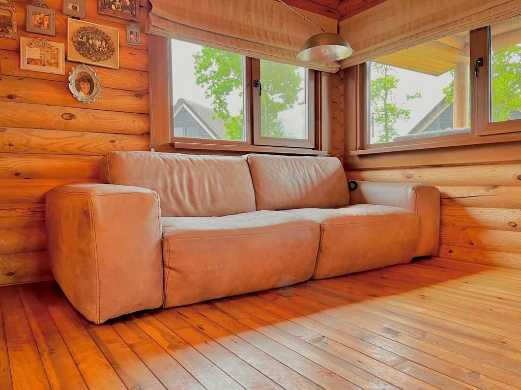 CHATEAUX D’ARC Leren Loungebank - Verstelbaar & Luxe, Huis en Inrichting, Ophalen, Gebruikt, 100 tot 125 cm, Driepersoons