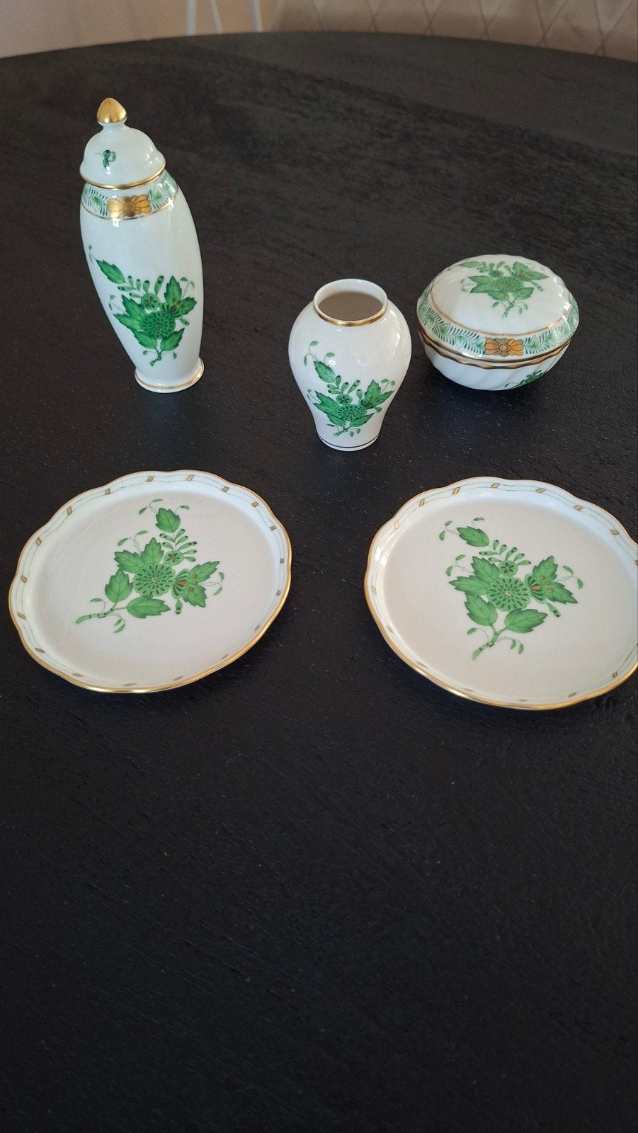 Herend Miniatuurset in Apponyi green, Ophalen of Verzenden
