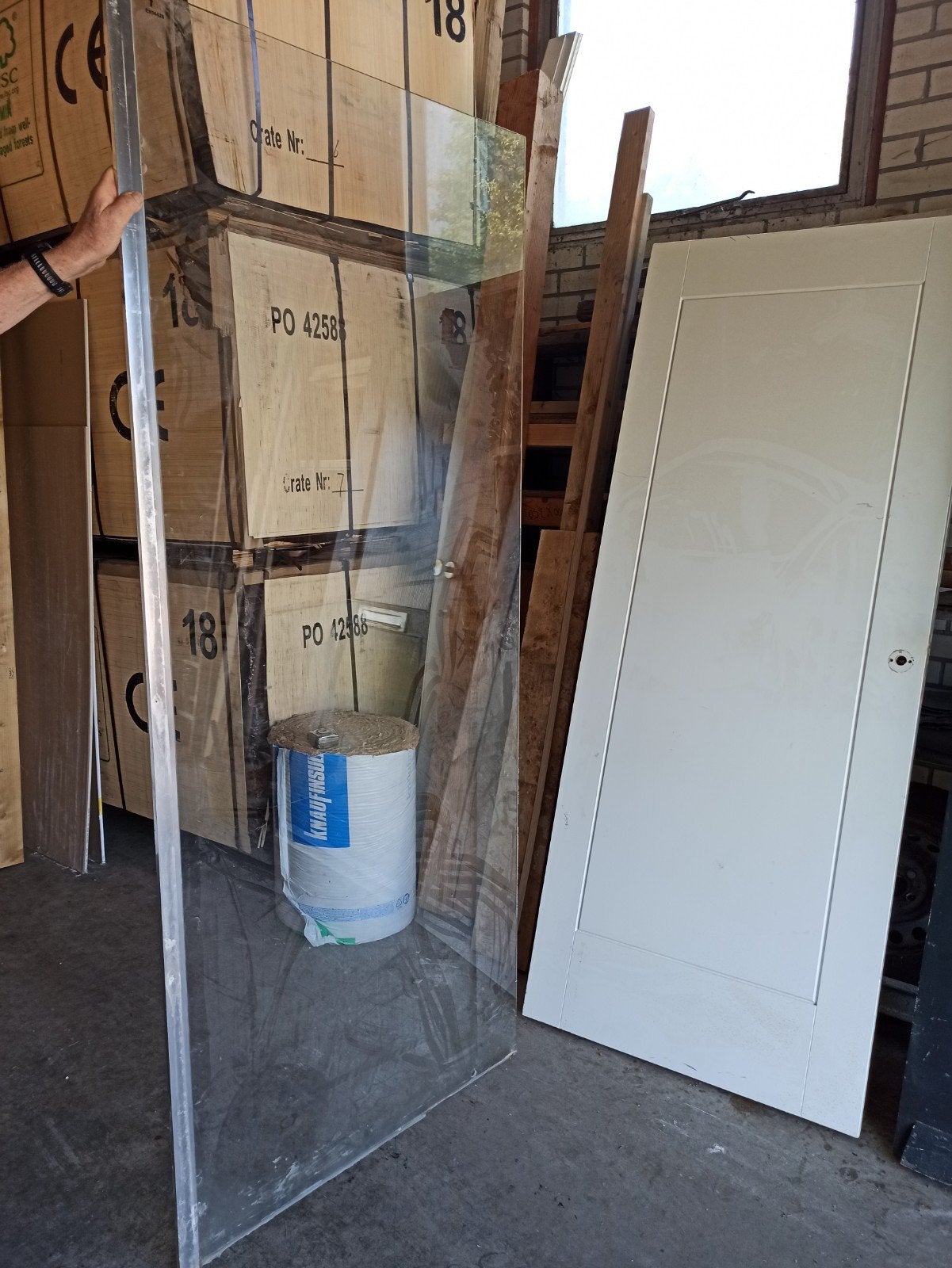 Glazen douchewand met stang, Ophalen