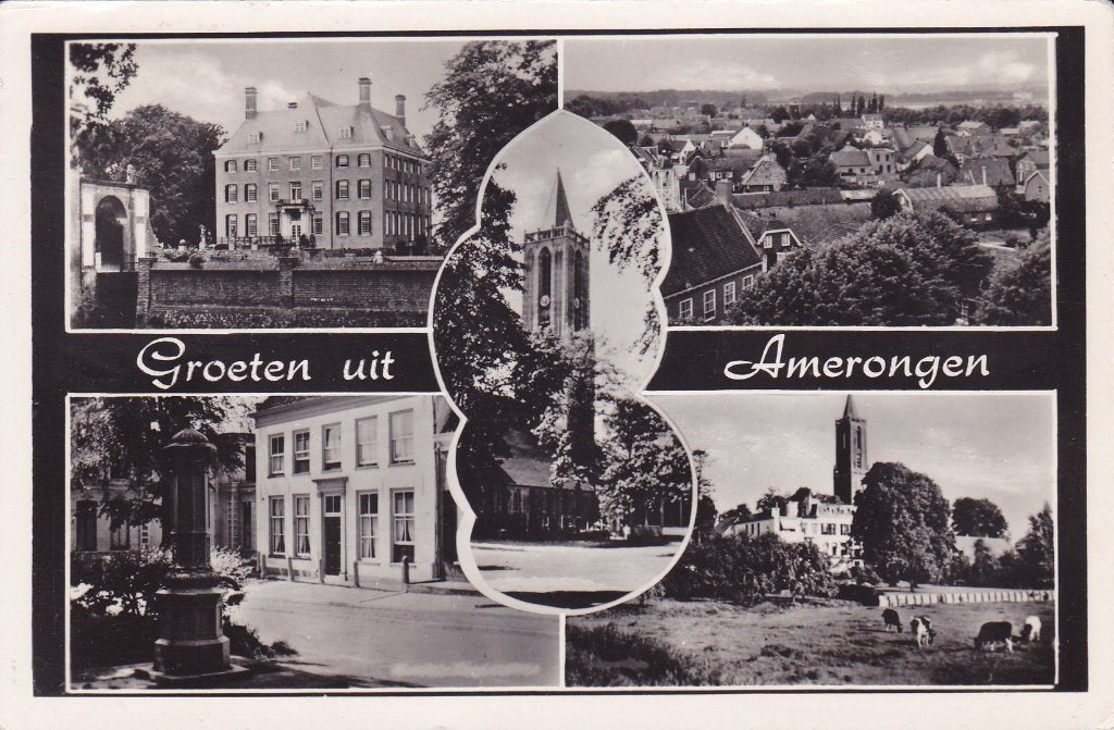Amerongen. Ansichtkaart. Groeten uit Amerongen (1961), Ophalen of Verzenden, 1960 tot 1980, Gelopen, Utrecht