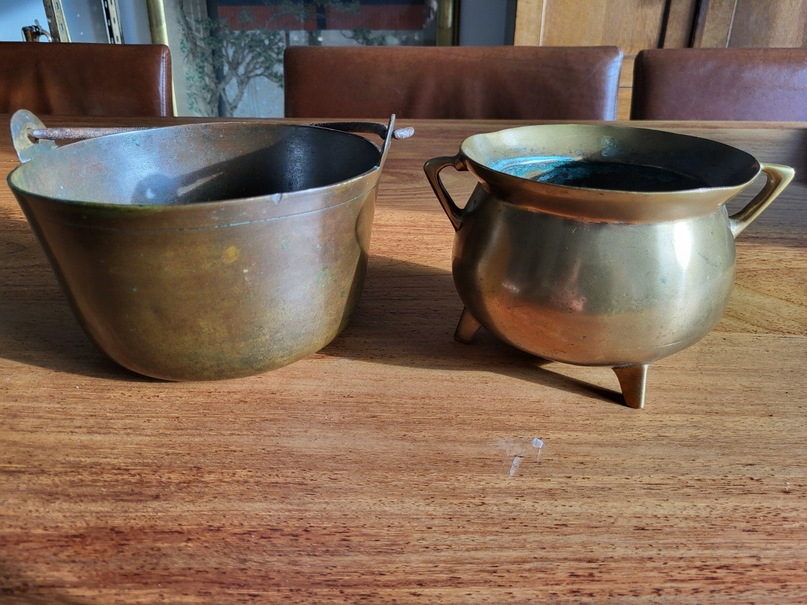 Antieke bronze Potten - Set van 2, Antiek en Kunst, Ophalen of Verzenden, Brons