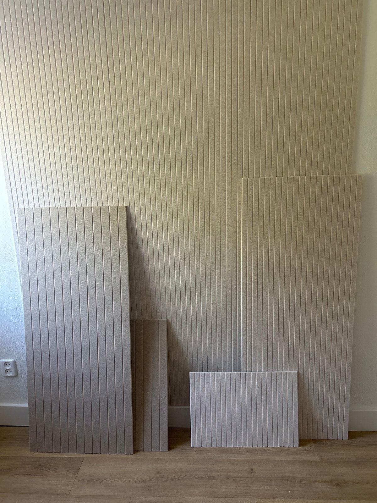 Vilten lattenwand beige en zand - diverse maten, Ophalen, Gebruikt, Overige typen