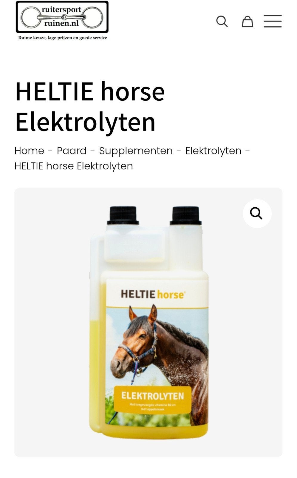 Heltie Horse Elektrolyten 250ml 1 L, Rogat, Nieuw, Ophalen of Verzenden, Heltie horse