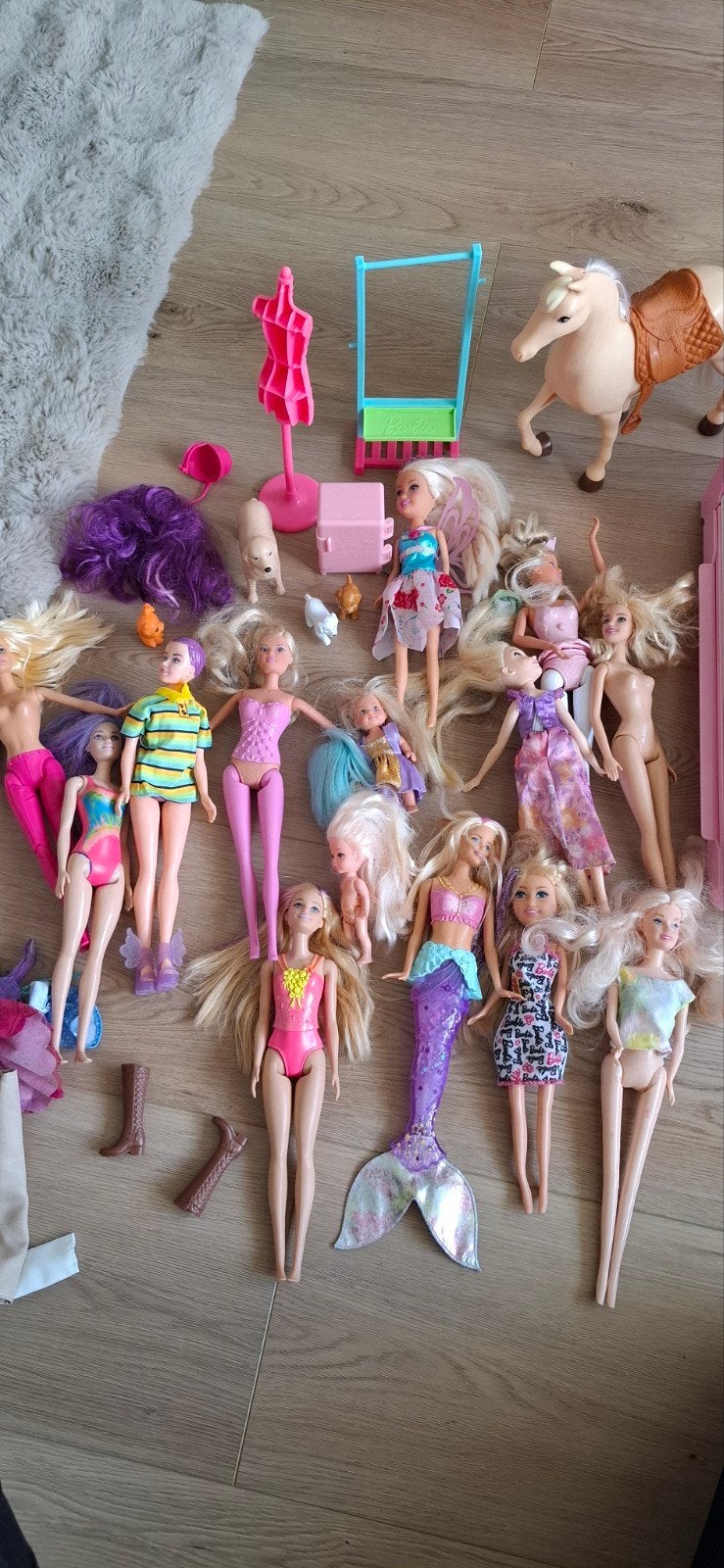 Grote Barbie-set met accessoires., Ophalen, Gebruikt, Barbie