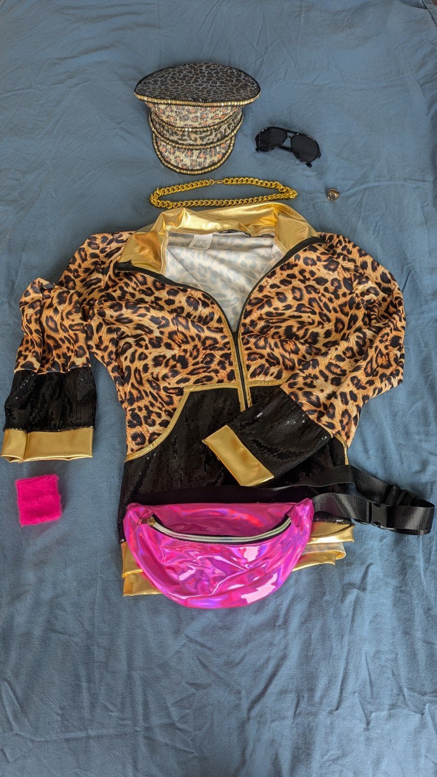 Feestkleding panther jasje en hoed en attributen, Ophalen of Verzenden, Zo goed als nieuw, Carnaval, Kleding