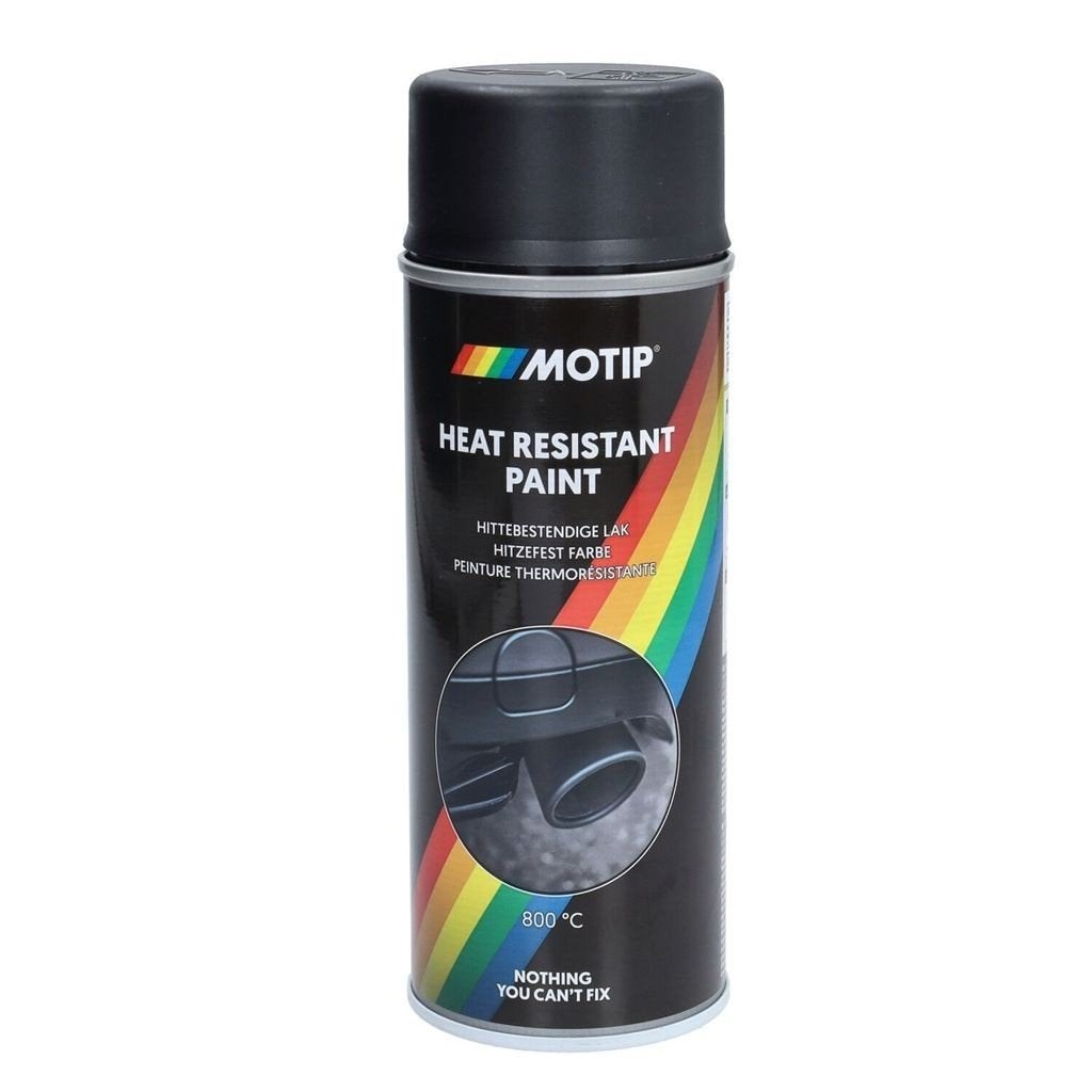 Spuitlak motip hittebestendig 400mL spuitbus zwart 04031, Ophalen of Verzenden