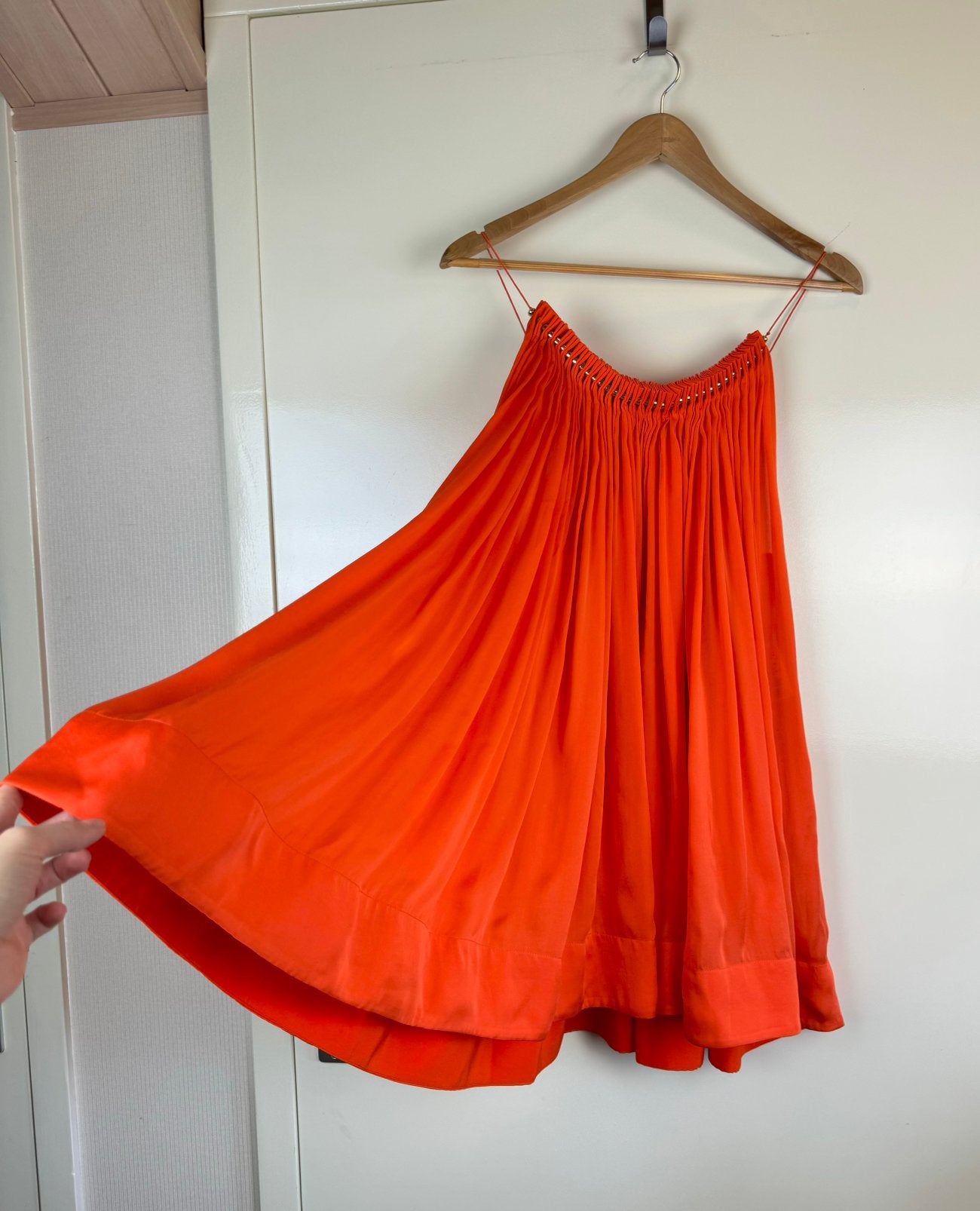 STELLA MCCARTNEY Orange Oranje Jurk Silk Dress Resort Gown, Maat 38/40 (M), Oranje, Ophalen of Verzenden, Zo goed als nieuw