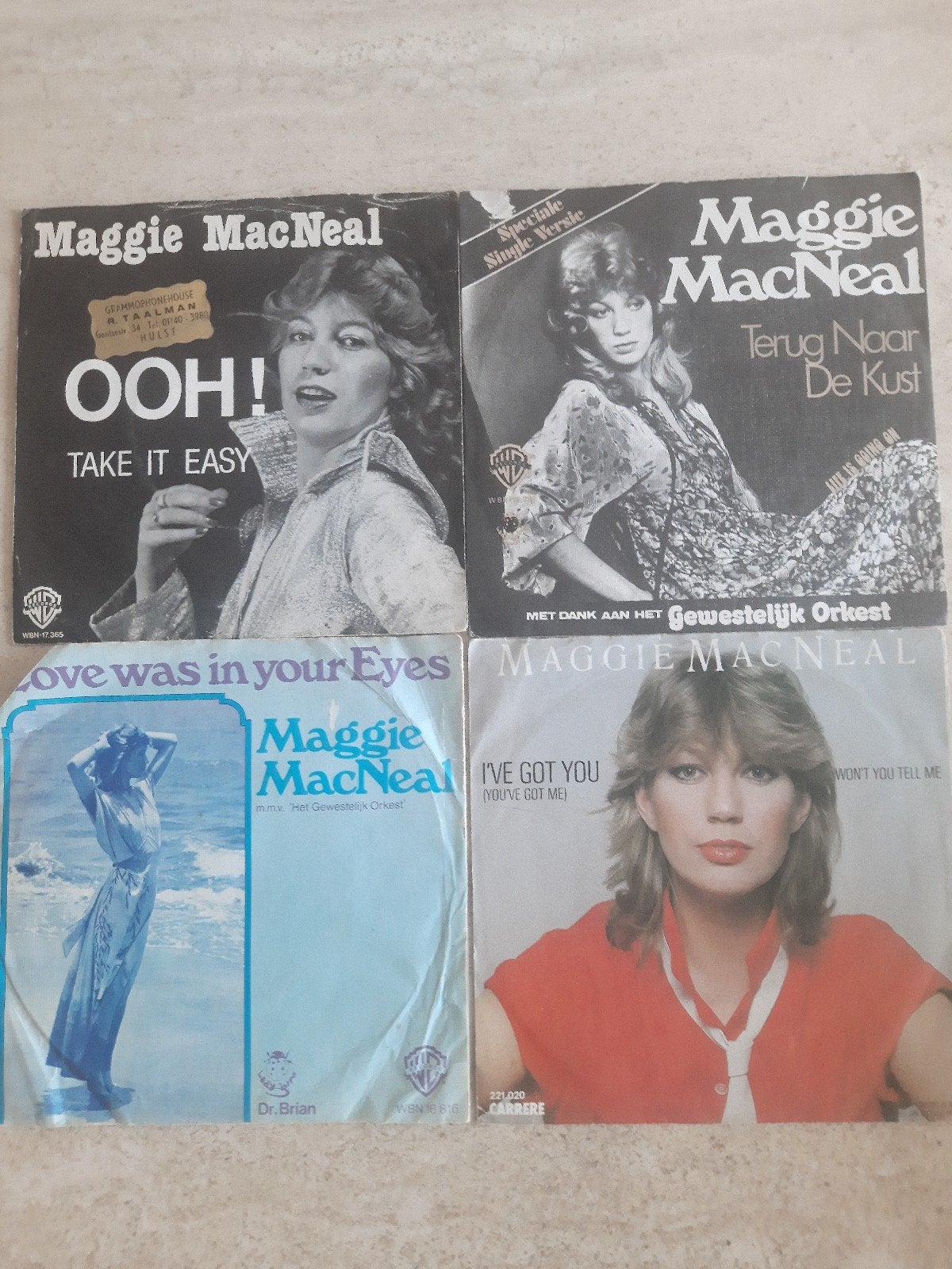 8x vinyl singels van Maggie MacNeal, Ophalen of Verzenden