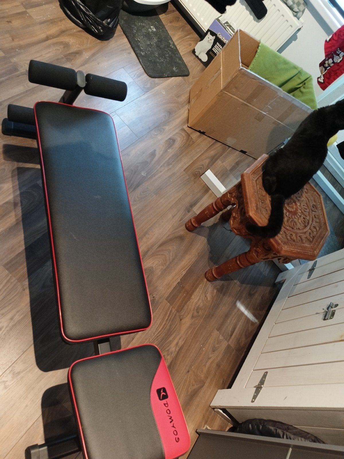 Opklapbare fitnessbank Domyos, Ophalen, Overige typen, Zo goed als nieuw, Metaal