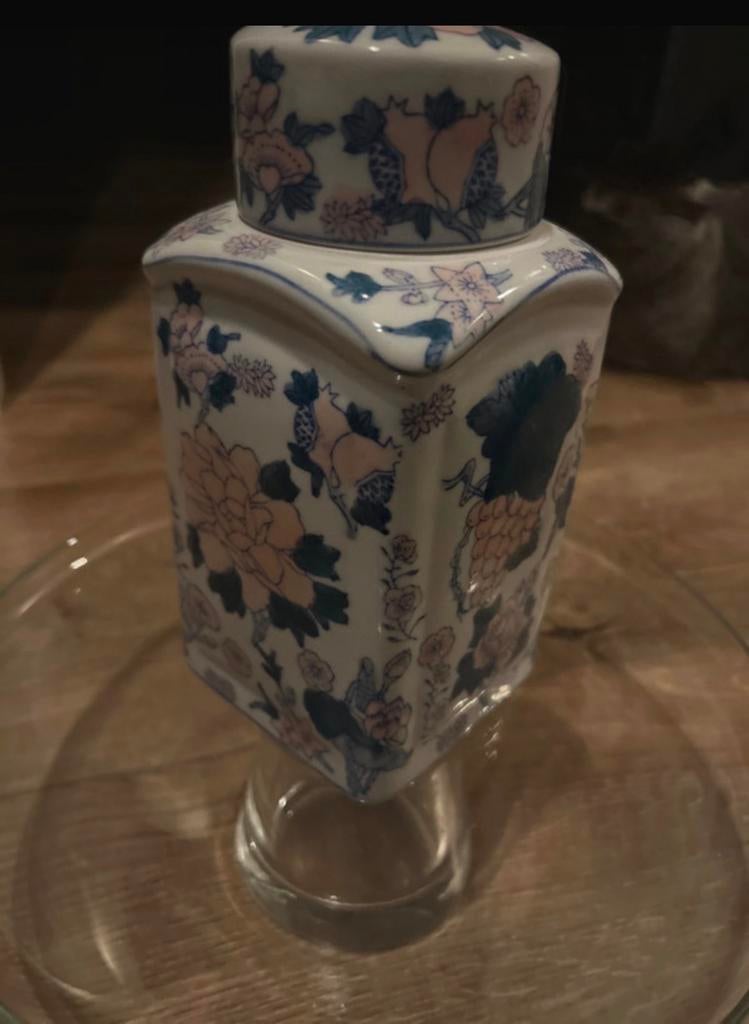 Vintage Chinees gember potje met bloemmotief, Ophalen of Verzenden