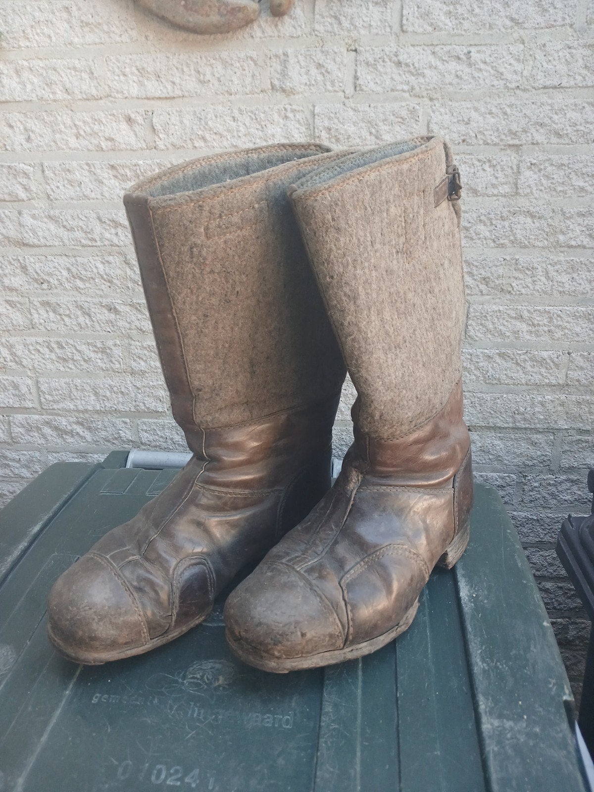 Duitse winter laarzen set uit Ulm. 1942. Maat 42/43, Verzamelen, Ophalen of Verzenden, Duitsland, Kleding of Schoenen