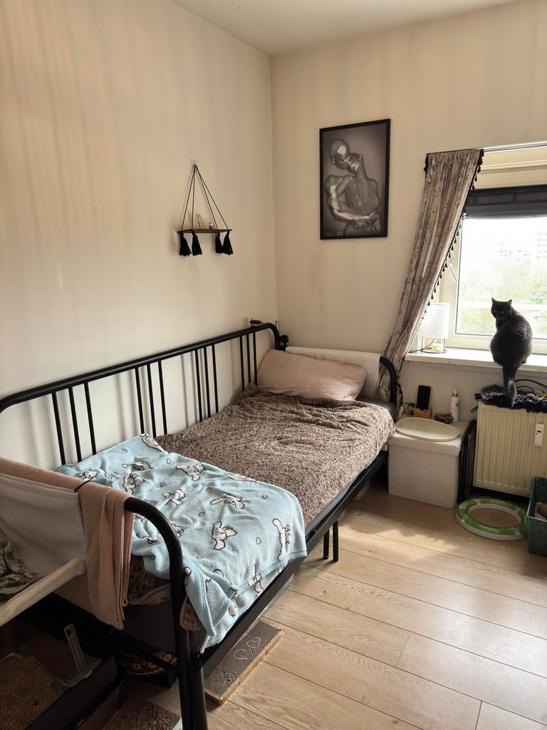moet weg!!! ikea FYRESDAL bedbank uitshuifbaar, Ophalen, Zwart, Bedbank, Tweepersoons