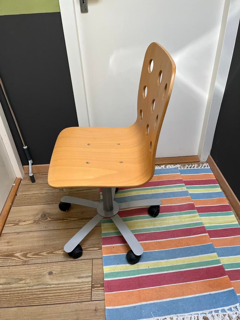 Ikea Jules Houten Bureaustoel met Wielen - Verstelbaar, Ophalen, Gebruikt, Overige kleuren, Bureaustoel