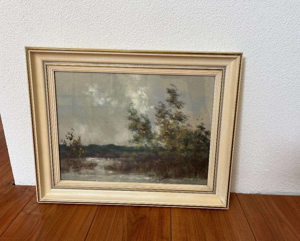 Aquarel achter glas., Antiek en Kunst, Kunst | Schilderijen | Klassiek, Ophalen