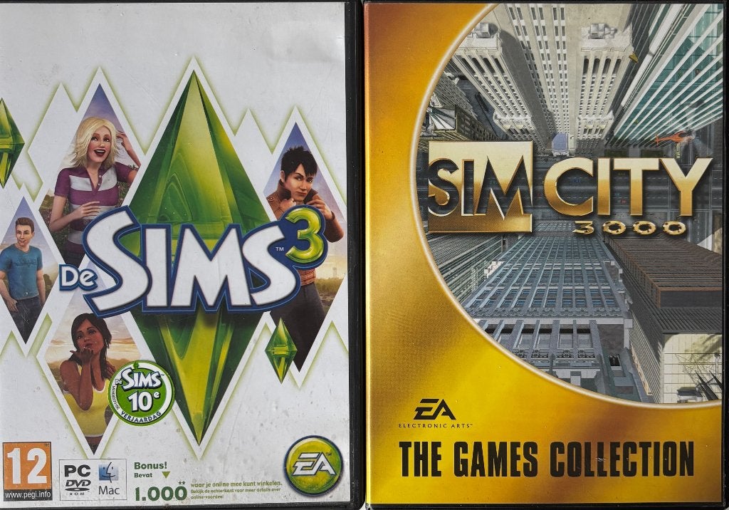 2x PC CD-ROM - De Sims 3/Sim City 3000, 1 speler, Ophalen of Verzenden, Zo goed als nieuw, Vanaf 12 jaar