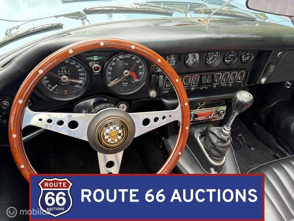 Jaguar E-Type Series 1.5 | 1968 | Route 66 Auctions, Auto's, Overige carrosserieën, Zwart, Bedrijf, Handgeschakeld