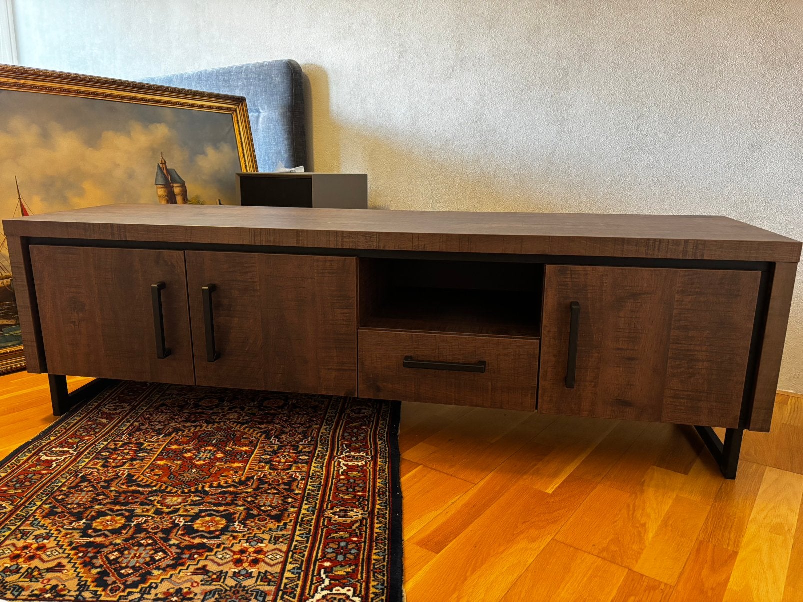 Tv meubel rimini dark almond 170*50*45 cm, Ophalen, 150 tot 200 cm, Nieuw, Landelijk