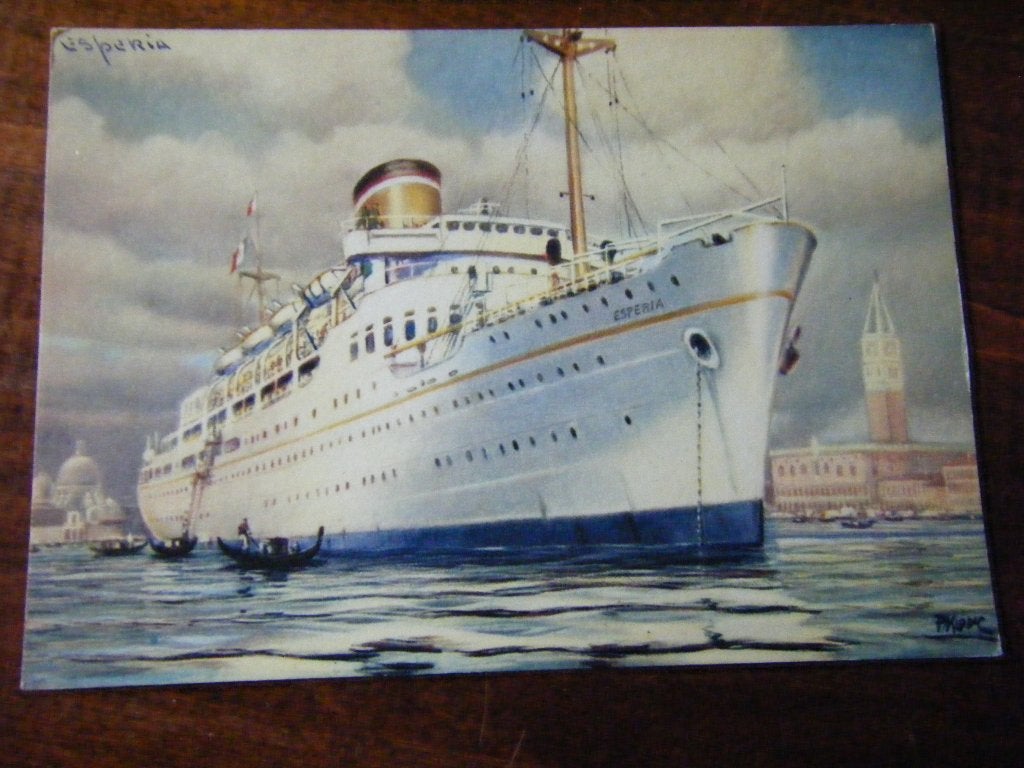 O42 - Schip - Paquebot Esperia - Mooi/Oud, Ophalen of Verzenden, Gebruikt, Kaart, Foto of Prent