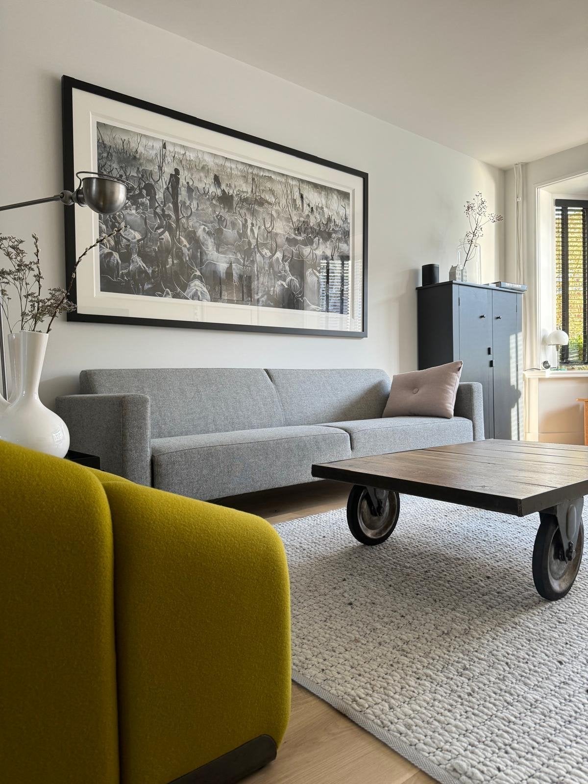 Unieke oude palletwagen - Industrieel design, Gebruikt, 100 tot 150 cm, Overige houtsoorten, 50 tot 100 cm