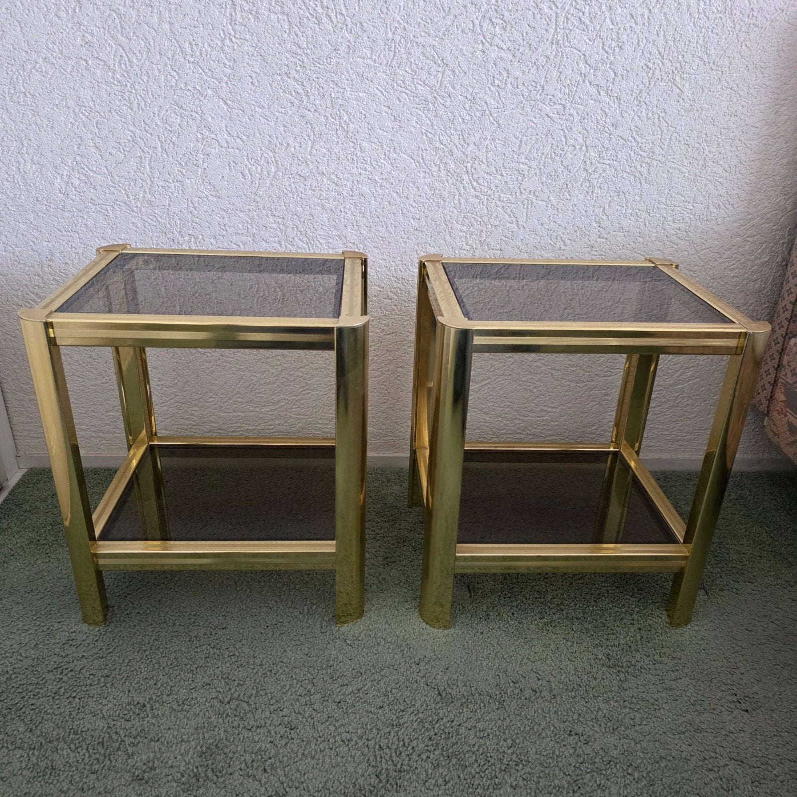 Lucky Vintage Hollywood Regency set van 2 Bijzettafels, Ophalen of Verzenden