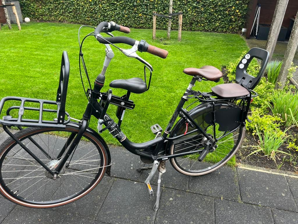 Mammafiets  met 2 zitjes  transportvoordrager, Fietsen en Brommers, Ophalen, 2 zitjes, Gebruikt, Gazelle