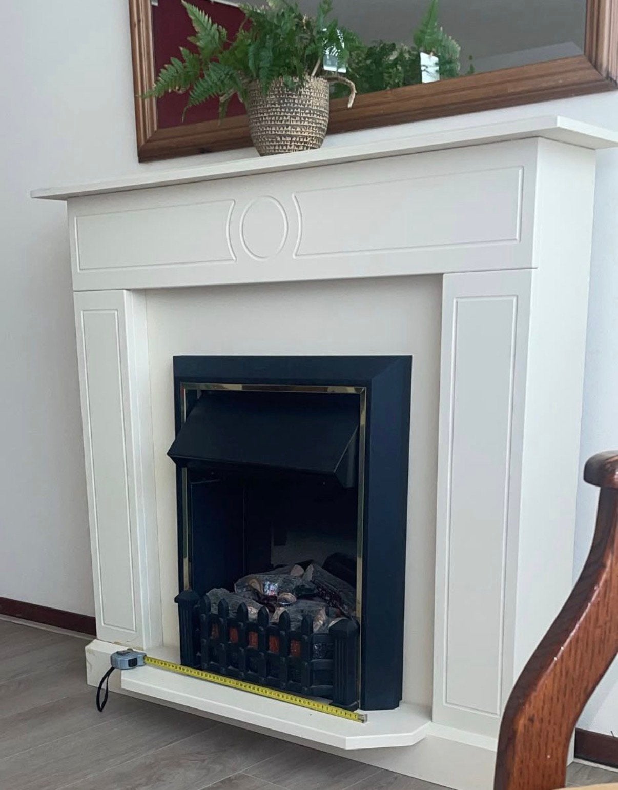 Elektrische Dimplex haard met schouw, Ophalen, Zo goed als nieuw, Vrijstaande haard, Elektrische haard