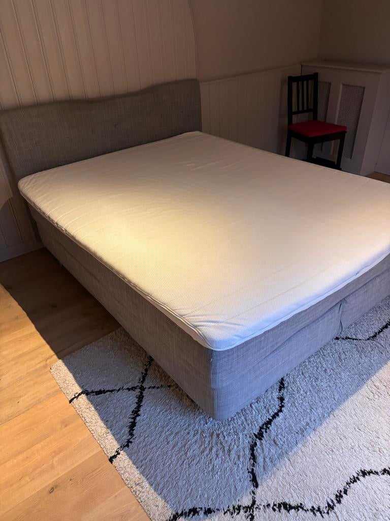 Ikea boxspring 160x200, Ophalen, Gebruikt, Tweepersoons, 200 cm