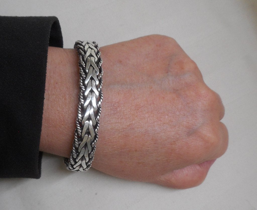 Zilveren zware silk armband nr.373, Verzenden, Zo goed als nieuw, Zilver, Zilver