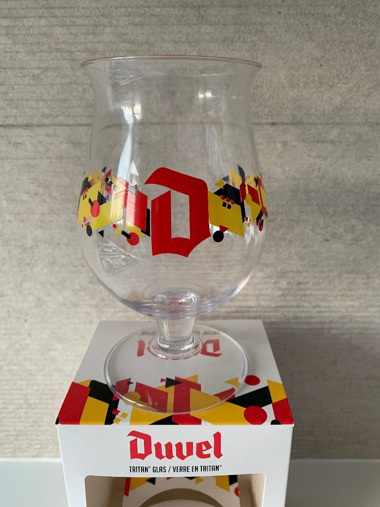 Duvel glas EK 2020 Tritan, Ophalen of Verzenden, Zo goed als nieuw, Glas of Glazen, Duvel