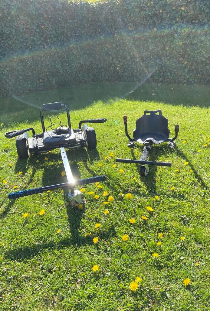 Hoverboard zwart off-road met 2 zitkarretjes en oplader, Ophalen, Gebruikt, Overige typen