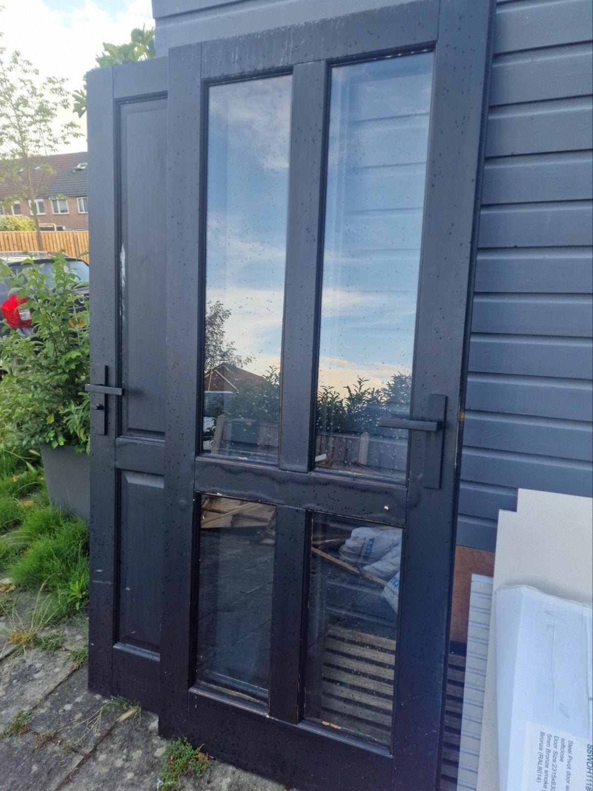 Set van 2 zwarte opdek binnendeuren 83x210, Ophalen, Gebruikt, 80 tot 100 cm, Binnendeur