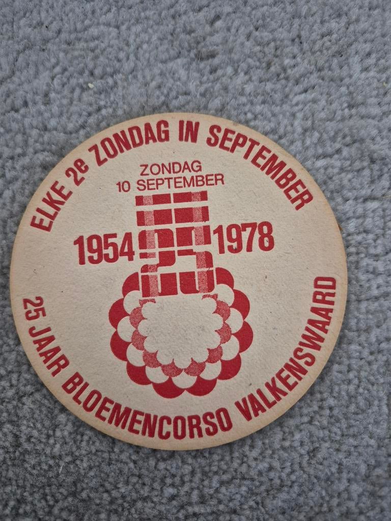 Dommelsch Bier bierviltje Bloemen Corso Valkenswaard 1978, Verzamelen, Merken en Reclamevoorwerpen, Ophalen of Verzenden